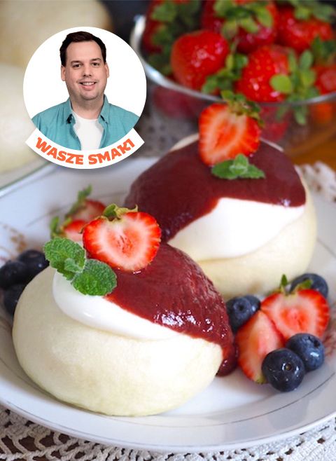 Kluski na parze z błyskawicznym sosem owocowym