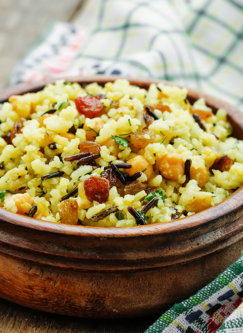 Ryż z kremem szpinakowym