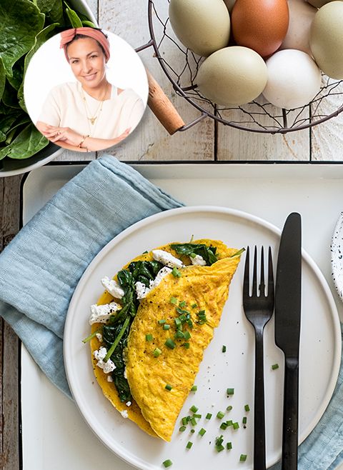 Omlet ze szpinakiem i twarogiem