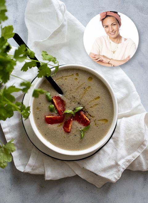 Krem z bakłażana i pieczarek