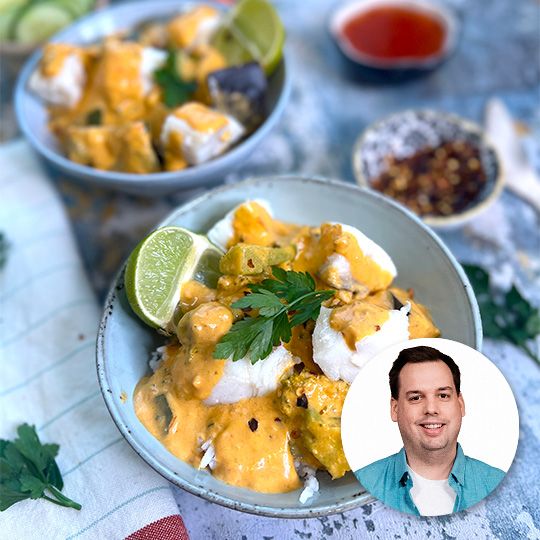 Curry z rybą i bakłażanem